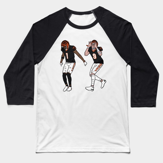 Ja'Marr Chase and Joe Burrow Griddy Baseball T-Shirt by rattraptees